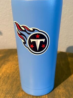 Light Blue Stainless Steel Travel Tumbler with Team Logo